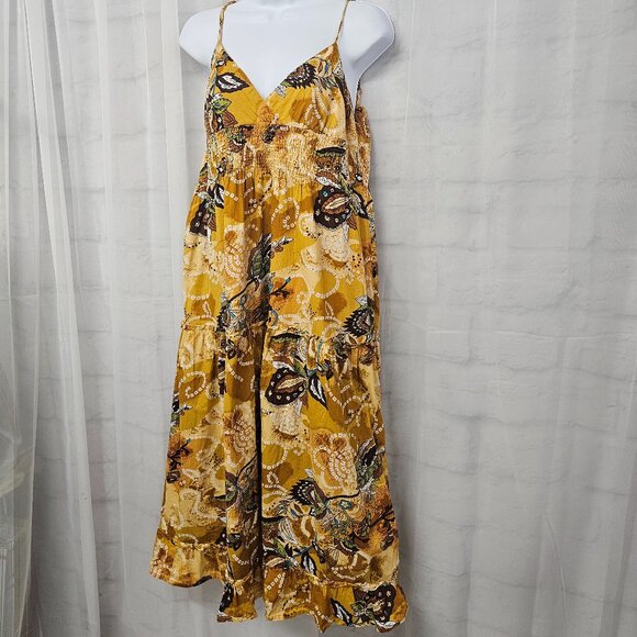 Speed Control Dress Babydoll Y2K Boho Floral Midi Tiered Sleeveless L - Picture 6 of 12